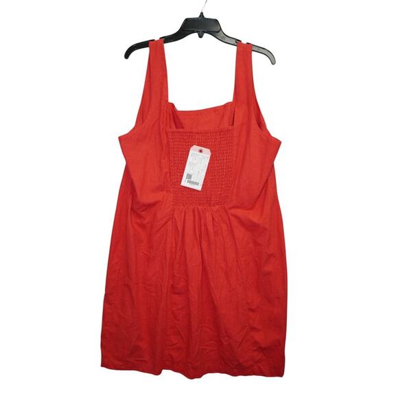 Old Navy Women’s Red Linen Blend Square Neck Shift Mini Dress Size 2X XXL - Picture 2 of 3